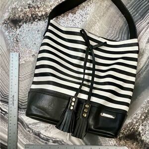 Striped Bucket Bag